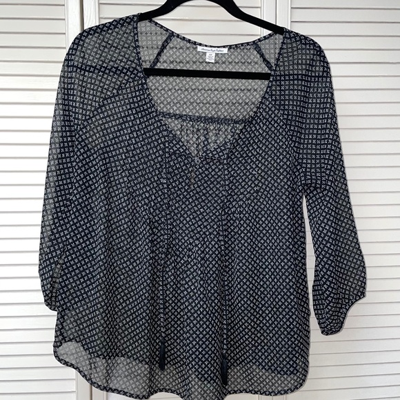 American Eagle Outfitters Tops - American Eagle Black and White Blouse Small NWOT